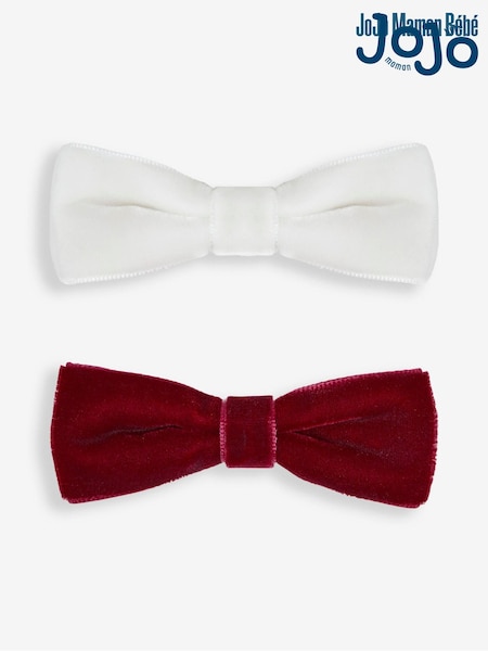 JoJo Maman Bébé Berry Velvet Bow Clips 2-Pack (698756) | €5