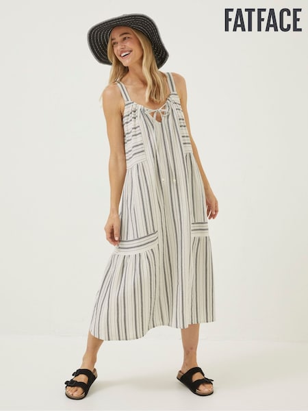 FatFace Natural Tulum Stripe Midi Dress (698877) | €16