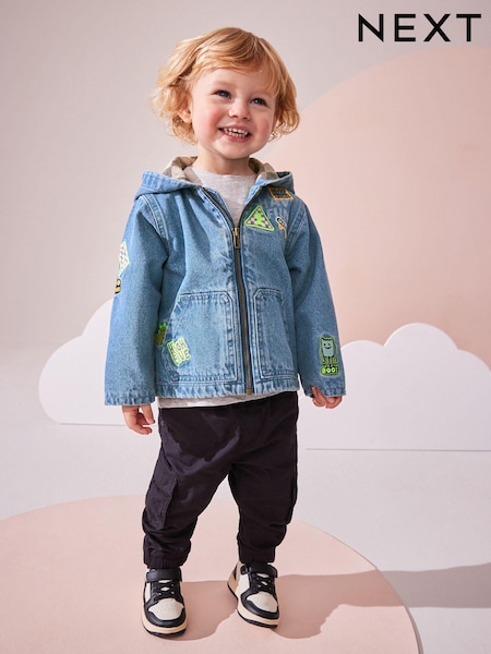Denim - Badge 100% Cotton Hooded Jacket (3mths-7yrs) (698908) | 6 € - 8 €