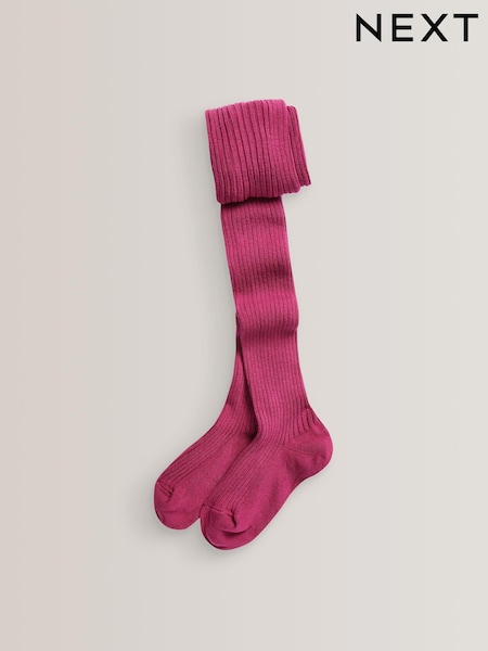 Magenta Pink Cotton Rich Rib Tights (698992) | R$ 50 - R$ 70