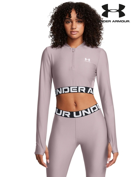Under Armour Grey Heat Gear Rib 1/4 Zip Sweat Top (700151) | AED145