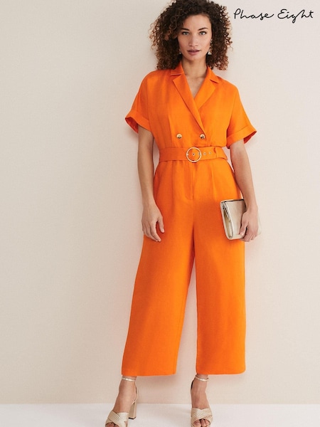 Phase Eight Orange Pria Linen Jumpsuit (700219) | 36 €