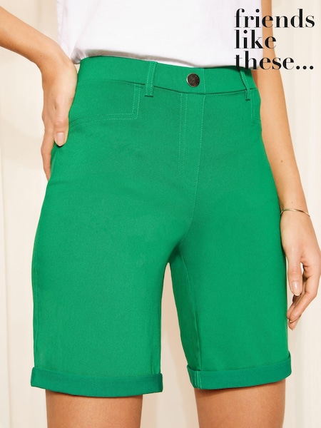 Verde - Pantaloni scurți răsuciți cu Jerseu sculptare și modelare Friends Like These (700265) | 85 LEI