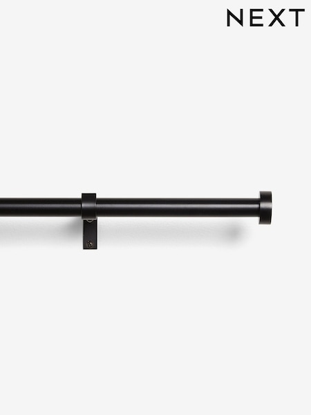 Black Stud Finial Fixed Length 19mm Curtain Pole Kit (700482) | €23.50 - €45