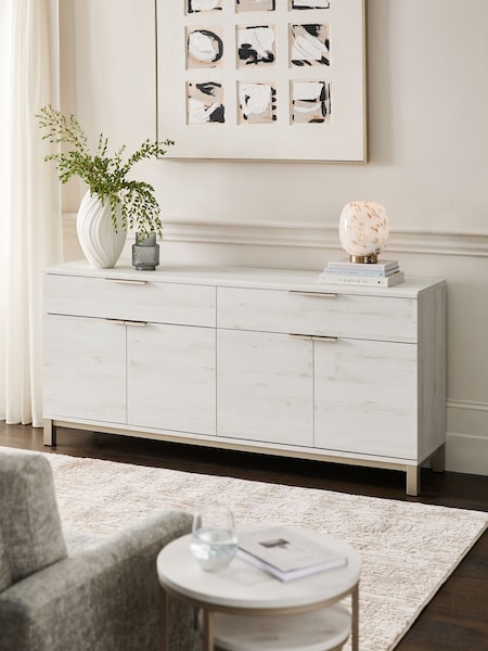 White Bronx Oak Effect Extra Large Sideboard (700893) | €650