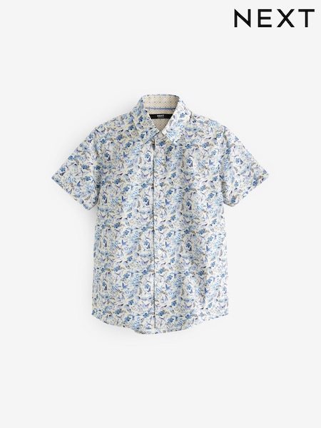 Blue 100% Cotton Short Sleeve All-Over Print Shirt (3-12yrs) (700926) | €8.50 - €10.50