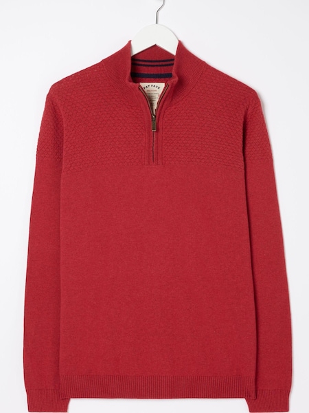 FatFace Red Braunton Texture Half Neck Jumper (701194) | €30