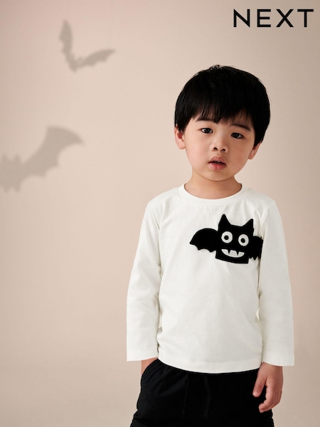 White Bat Halloween 100% Cotton Long Sleeve T-Shirt (3mths-7yrs) (701683) | 22 QAR - 29 QAR