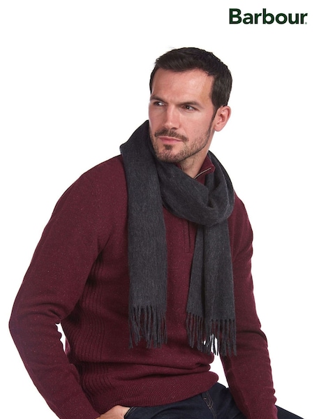 Barbour® Charcoal Grey Plain Lambswool Scarf (701739) | €52