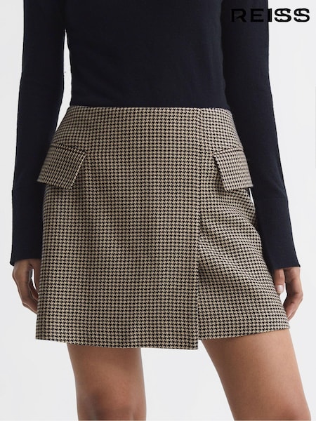 Reiss Ella Wool Dogtooth Mini Skirt (702414) | ‏1,152‏₪