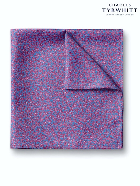 Blue Floral - Regular Charles Tyrwhitt Paisley Silk Pocket Square Handkerchief