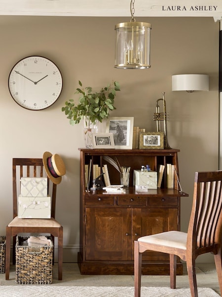 Laura Ashley Dark Chestnut Garrat 2 Door 3 Drawer Bureau Desk (702976) | €1,323