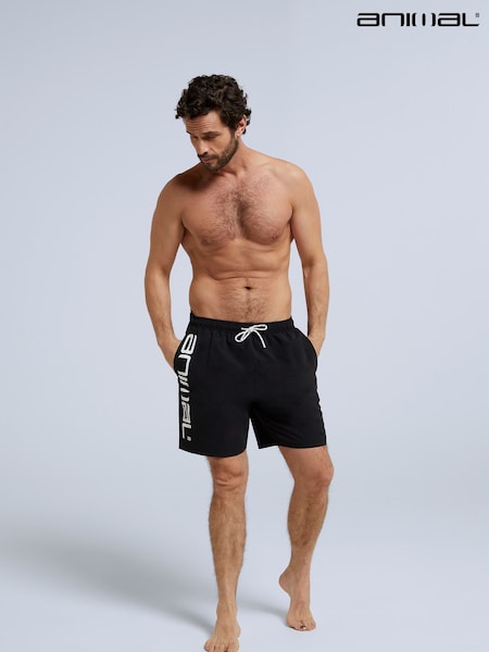 Черный - Animal Mens Deep Dive Quick Drying Board Shorts (703539) | €42