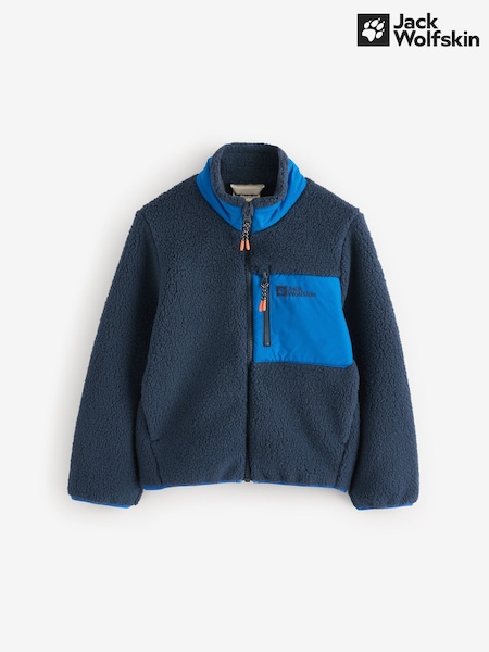 Jack Wolfskin Navy Ice Curl Contrast Pocket Fz Fleece (703657) | ‏226‏₪