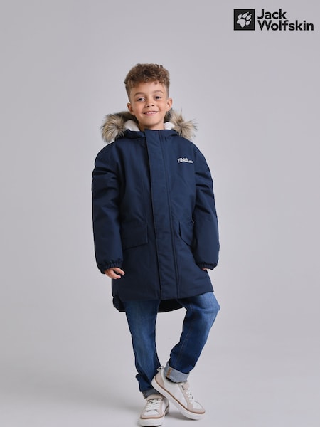 Jack Wolfskin Navy Cosy Bear Trim Long Jacket (703693) | €66