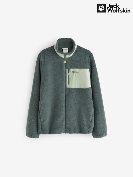 Jack Wolfskin Light Green Ice Curl Contrast Pocket FZ Jacket (703723) | ₪226