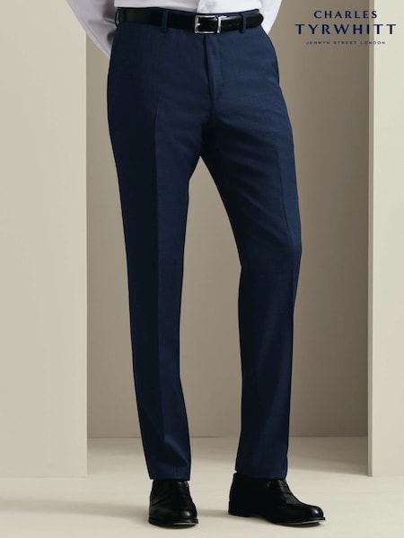 Blue - Regular Charles Tyrwhitt Slim Fit Italian Luxury Suit Trousers