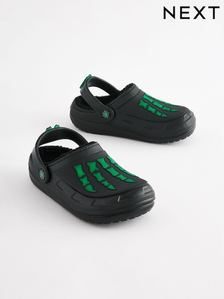 Black/Green Glow in the Dark Halloween Slipper Clogs (704214) | AED39 - AED51