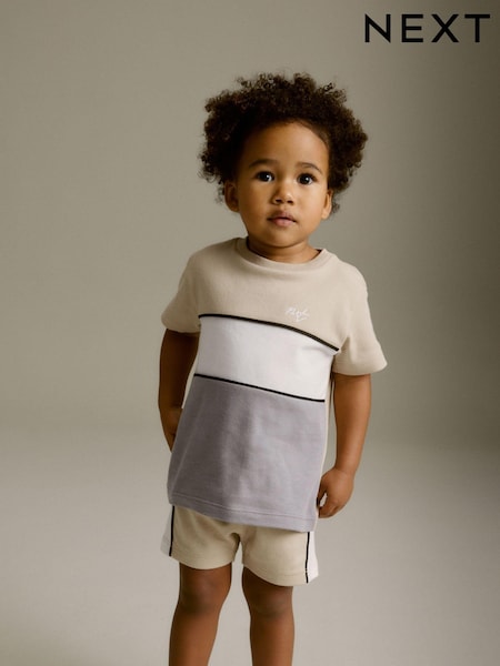 Nevtralno - 100% Cotton Short Sleeve Colourblock T-Shirt and Shorts Set (3mths-7yrs) (704842) | € 9 - € 13