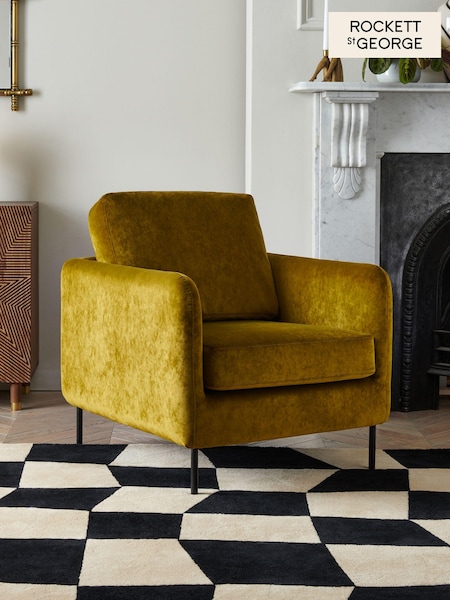 Rockett St George Luxe Needlecord Velvet Vintage Green The Edie Accent Chair (705023) | €549