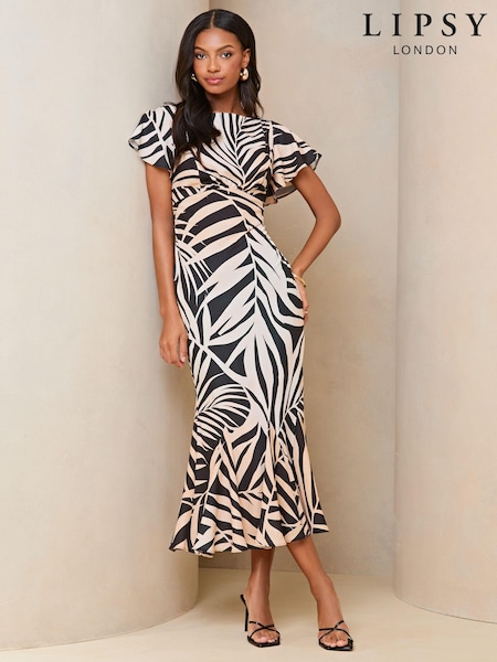 Lipsy Flutter Sleeve Underbust Midi Dress (705341) | €19