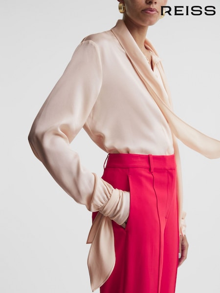 Nude - Bluză cu detaliu fundă Reiss Giselle (705585) | 1,221 LEI
