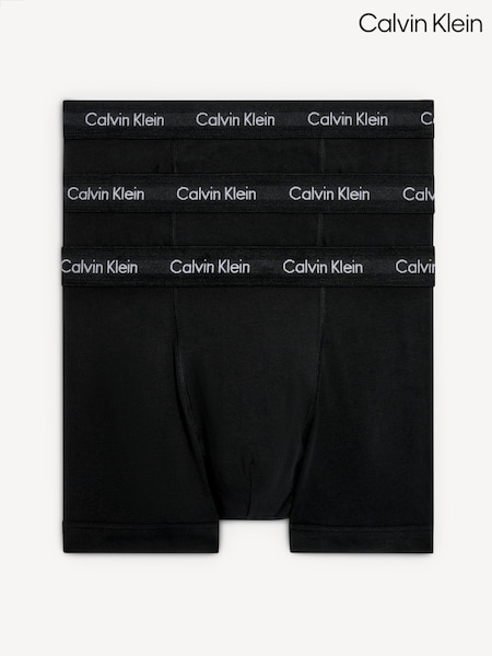 Calvin Klein Black Classic Stretch Trunks 3 Pack Boxers (705646) | 208 QAR