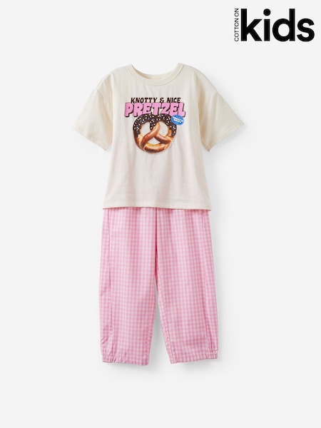 Pink - Cotton On Sleep T-shirt & Poplin Pyjamas Set