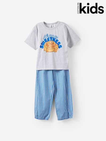 Blue - Cotton On Sleep T-shirt & Poplin Pyjamas Set