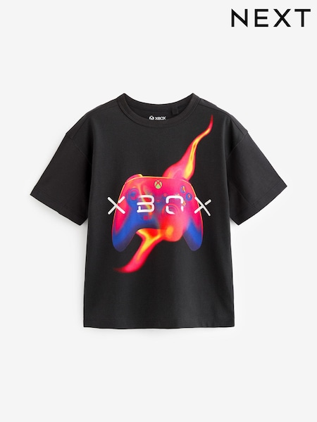 Black Xbox Flame Controller Short Sleeve 100% Cotton T-Shirt (3-16yrs) (706473) | €7 - €10