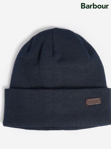 Barbour® Navy Blue Healey Knitted Beanie Hat (706679) | 92 QAR