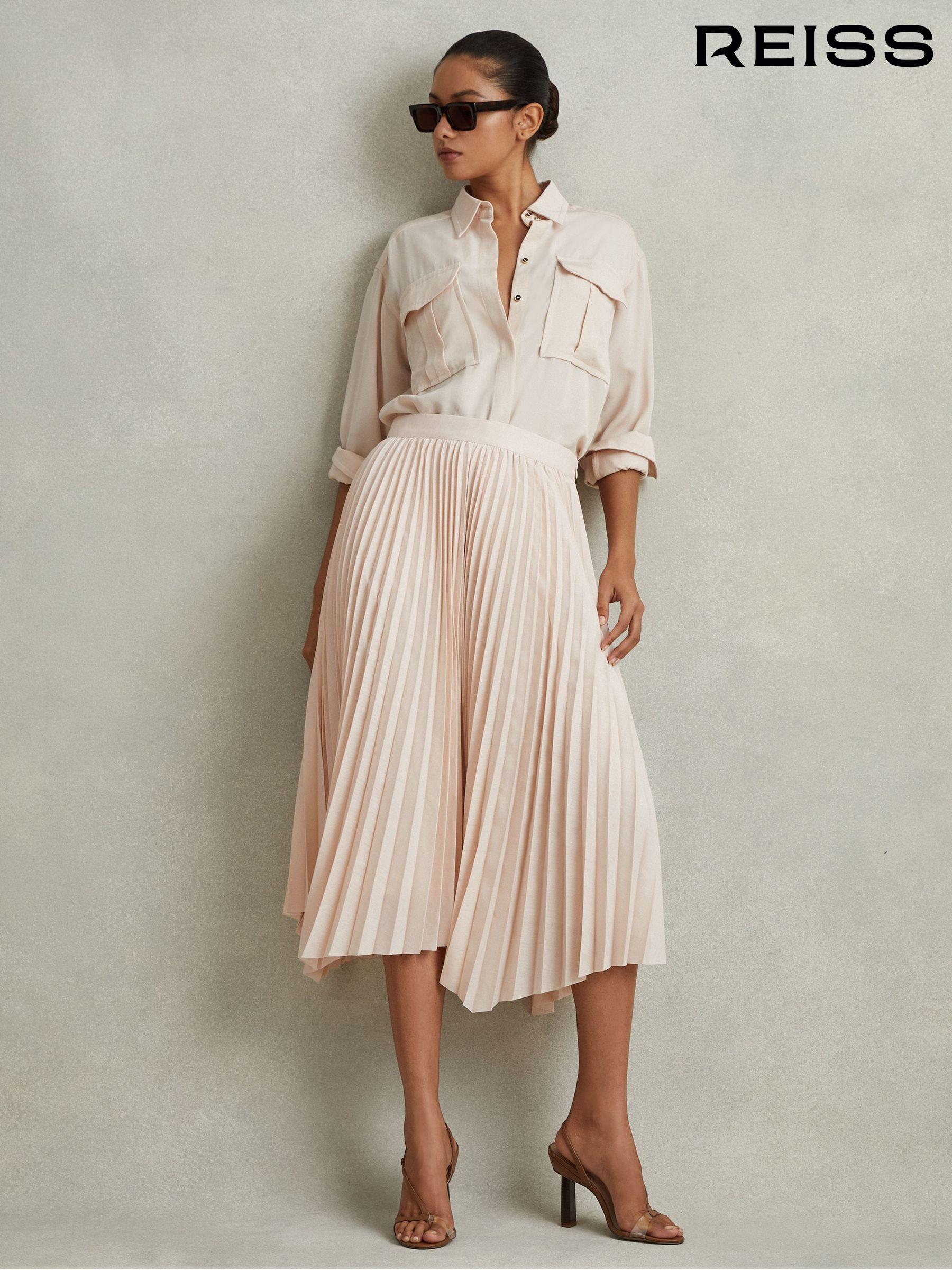 【海外限定】REISSスカート☆Seren Pleated Midi Skirt, Dark Gr Reiss Seren Pleated Midi Skirt, Dark Green