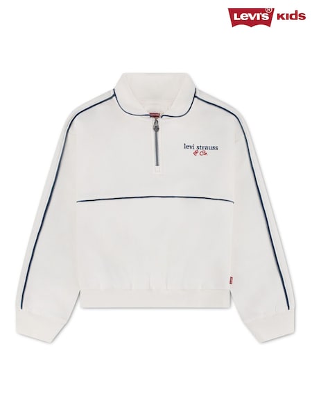 White - Levi's® Half Zip Pullover Sweat Top