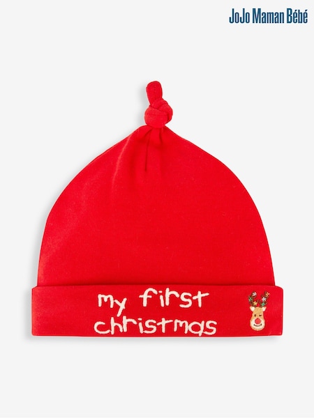 JoJo Maman Bébé Red My First Christmas Baby Hat (707142) | €8