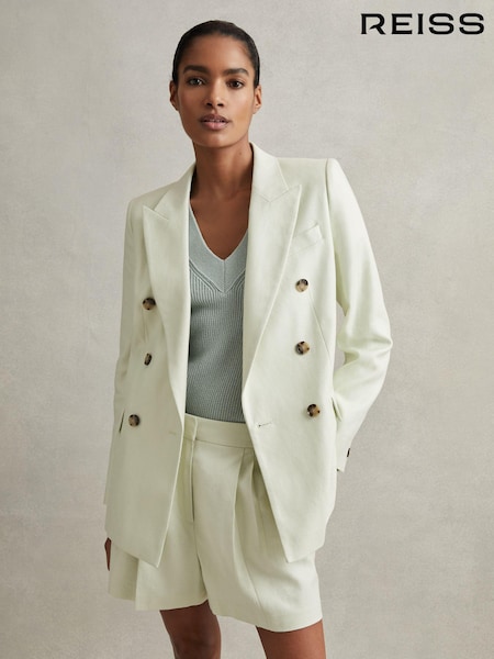 Reiss Dianna Double Breasted Linen Blend Suit Blazer (707207) | kr5 640