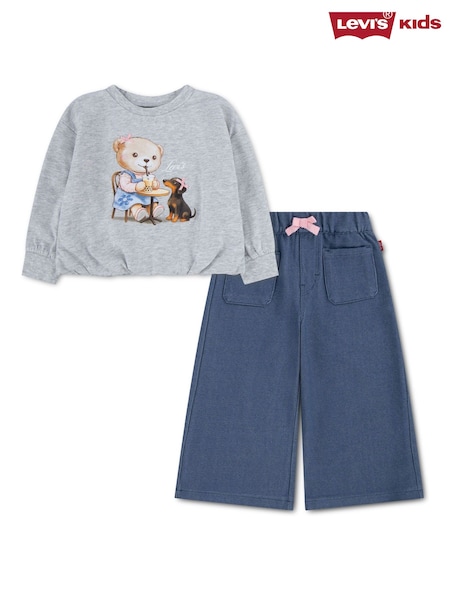 Grey - Levi's® Crew Neck Sweat Top And Joggers Set 2 Piece