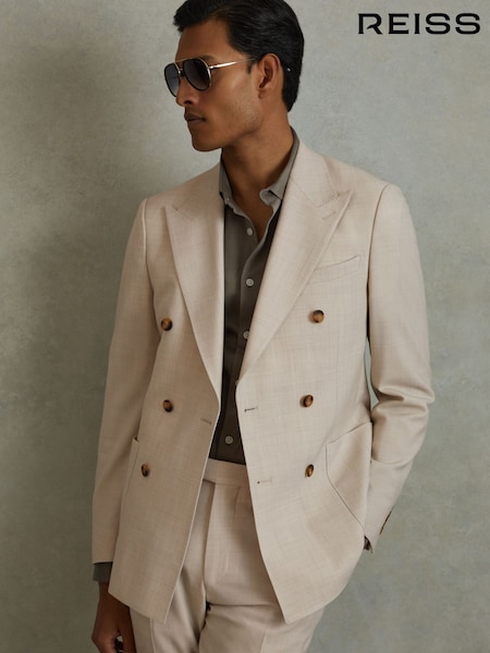 Reiss Stone Belmont Double Breasted Suit Blazer Slim Fit (707350) | €458