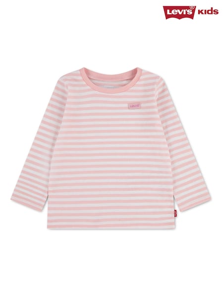 Pink - Levi's® Striped Long Sleeve T-shirt