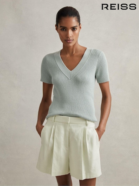 Reiss Dianna Front Pleat Linen Blend Suit Shorts (707467) | 185 €