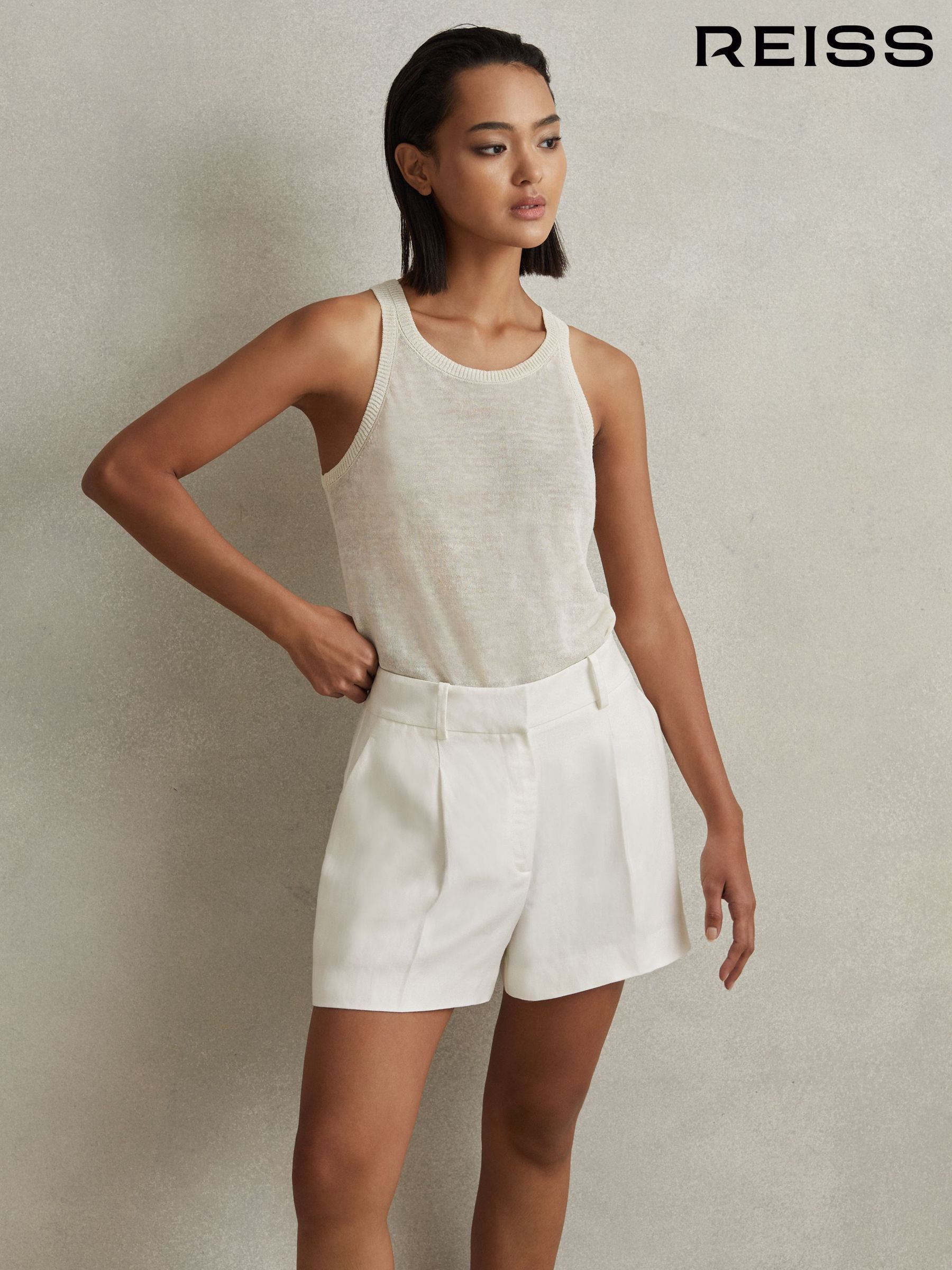 Reiss white shorts store