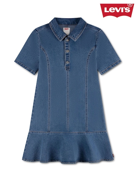 Blue - Levi's® Short Sleeve Tiered Dress