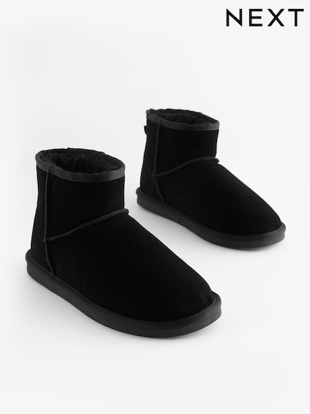 Черный - Luxury Faux Fur Lined Suede Slipper Boots (708547) | €7