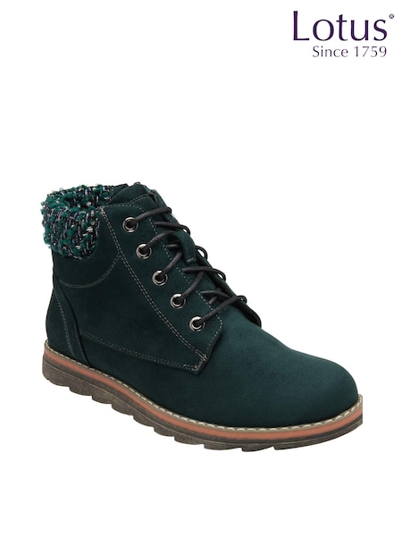 Lotus Green Lace-Up Ankle Boots (709479) | €50