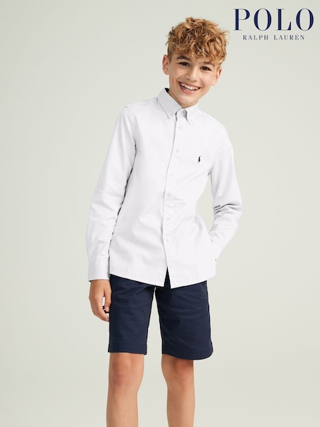 Alb - Polo Ralph Lauren Boys Oxford Logo Shirt (709582) | 559 LEI - 588 LEI