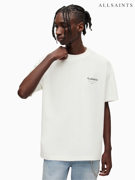 AllSaints White Underground Crew 100% Cotton T-Shirt (709852) | R$ 585