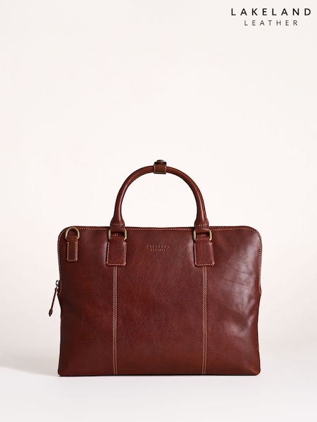 Brown - Regular Lakeland Leather Kentmere Laptop Bag