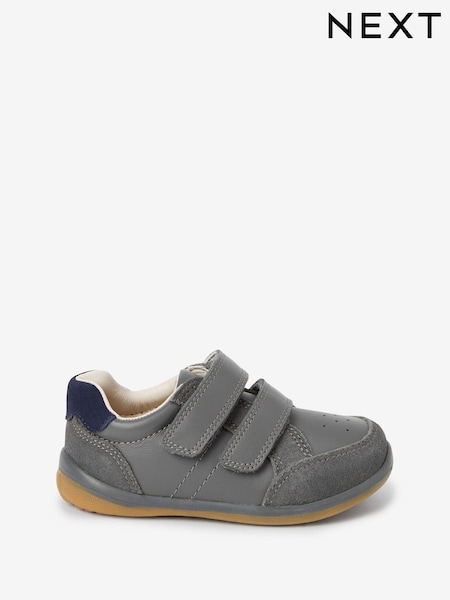 Серый - Touch Fastening Leather First Walker Baby Shoes (710266) | €12