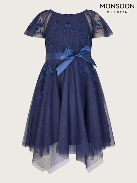 Monsoon Blue Amelia Embroidered Dress (710416) | AED163 - AED199