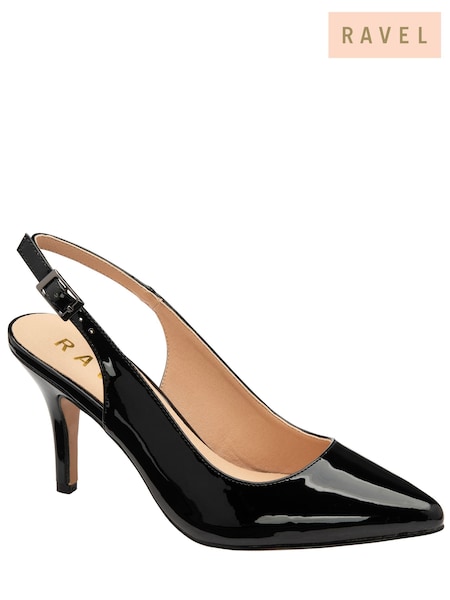 Schwarz - Ravel Patent Slingback Court Shoes