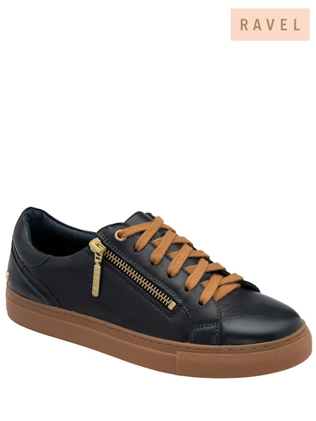 Blue - Ravel Leather Zip-up Trainers